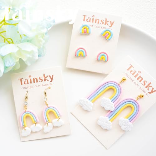 Tainsky Rainbow Guide Polymer Clay Tools, 8 Shapes Rainbow Shaper Polymer Clay Cutters, Rainbow Guide Earring Guide for Polymer Clay Earrings - color: Rainbow Guide