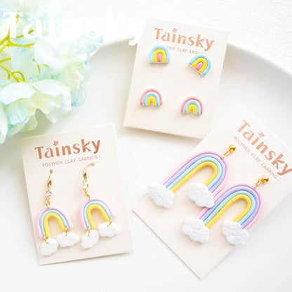 Tainsky Rainbow Guide Polymer Clay Tools, 8 Shapes Rainbow Shaper Polymer Clay Cutters, Rainbow Guide Earring Guide for Polymer Clay Earrings - color: Rainbow Guide