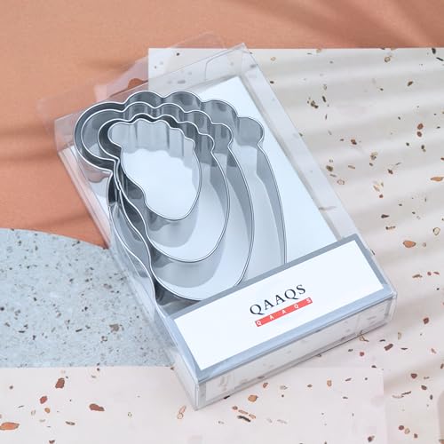 Foot/Footprint/Baby Foot Cookie Cutter Set, 4 Piece, Stainless Steel - color: Baby Foot