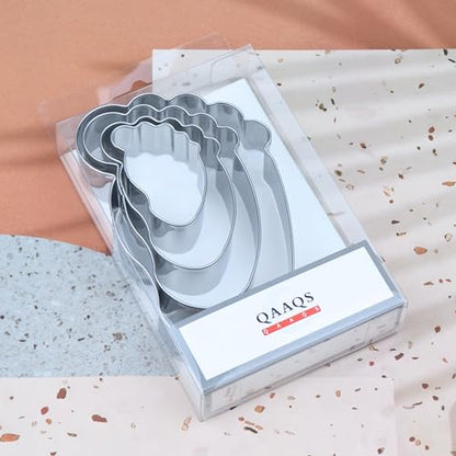 Foot/Footprint/Baby Foot Cookie Cutter Set, 4 Piece, Stainless Steel - color: Baby Foot