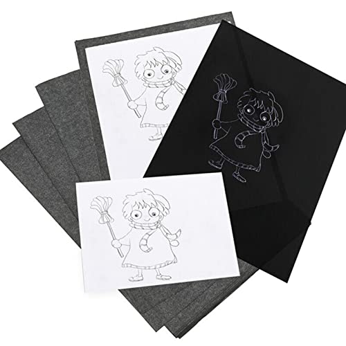 CHICHIYANG 100 Sheets Black Carbon Transfer Tracing Paper 8.3 x 11.7 Inch Graphite Paper for Canvas Wood Paper