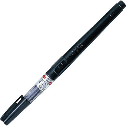 Kuretake Fude Brush Pen (No.22), Medium tip marker, Black Ink Refillable, for Calligraphy, Manga, Drawing, Professional, Artist, Made in Japan - style: Medium(N0.22)