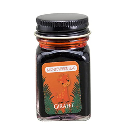 Monteverde Jungle Fountain Pen Ink, 30ml, Giraffe (Orange) | Animal-inspired fountain pen ink with bold color, smooth flow, and creative writing personality. - color: Giraffe (Orange)