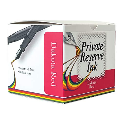 Private Reserve Premium Fountain Pen Ink, 60ml Bottle, Dakota Red | Premium fountain pen ink with smooth flow, rich color, and reliable everyday writing performance. - color: Dakota Red