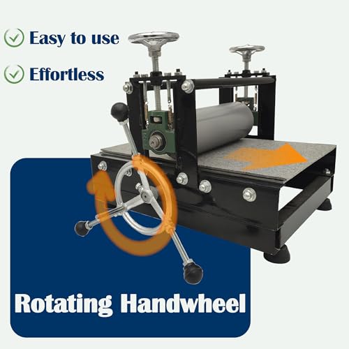 Maisutseb Tabletop Slab Roller for Printmaking 19.7 * 12.6in Manual Printmaking Machine | Uniform Pressure, 1.57in Adjustable Height, Durable Construction, Easy Operation