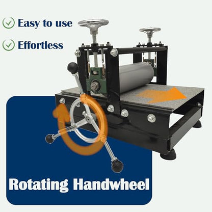Maisutseb Tabletop Slab Roller for Printmaking 19.7 * 12.6in Manual Printmaking Machine | Uniform Pressure, 1.57in Adjustable Height, Durable Construction, Easy Operation