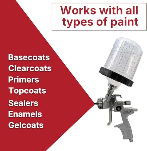 LAUCO 2 Pack Paint Spray Gun Hard Cup Set, 800ML (27 Oz) Reusable Mixing Cups with Retainer Rings, Compatible with Disposable Paint Cup Liner and Lid Systems for Automotive Paint, Primer, Clear Coat - size: 2Pack-800ML