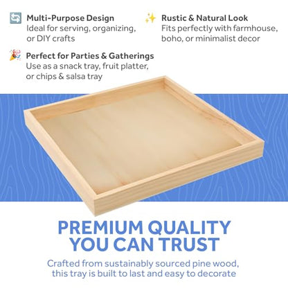 Wood Canvas Panel Cradled 12 x 12 inch, Pack of 6 Blank Framed Wood Signs for Painting, Shadow Box, & Tray Crafts, by Woodpeckers - size: 12 x 12 inch