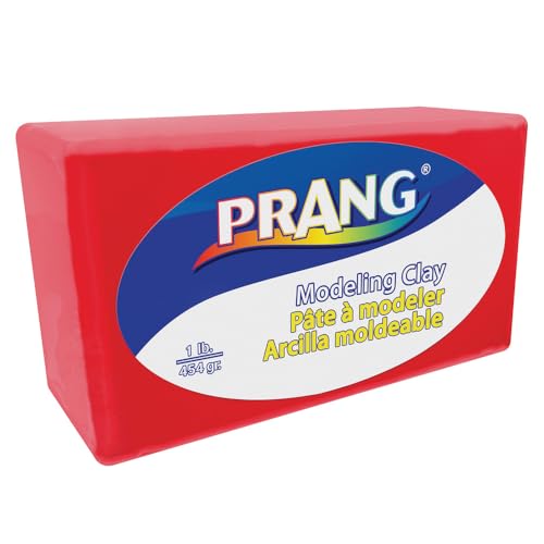Prang Modeling Clay, Red, 1 lb. Block | Pliable, Non-Hardening, Non-Staining, Easy Clean-Up, Perfect for Preschool and Elementary Aged Children - color: Red, size: 1 lb