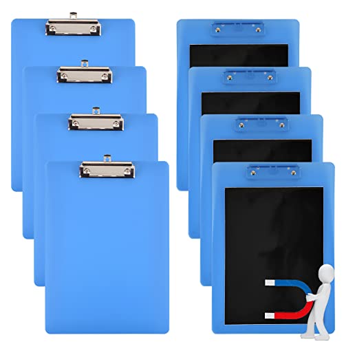 4 Pieces Blue Magnetic Clipboards Clip Board with Low Profile Letter Size Clipboards 9X 12.5 Inch Standard Clip for Refrigerator Office Home Classroom Factory - color: Blue