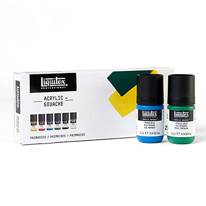 Liquitex Professional Acrylic Gouache Paint, 6 x 22ml (0.74-oz), Primaries Set - style: Primaries Set 12 x 22ml (0.74-oz)