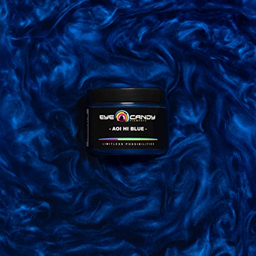 Eye Candy Pigments Premium Blue Mica Powder - Aoi Hi Blue (50gr) - for Epoxy, Resin, Soap, Paint, Woodworking, Acrylic Pouring, Bath Bombs, Fishing Lures - DIY Arts and Crafts Additive - color: Aoi Hi Blue