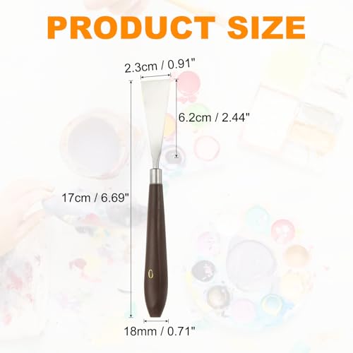 HARFINGTON 5pcs Palette Knife Painting Tool 2.44" x 0.91" Stainless Steel Art Spatula Pallet Knives Scrapers Tools with Plastic Handle for Acrylic Oil Canvas Mixing Spreading, Red/Silver