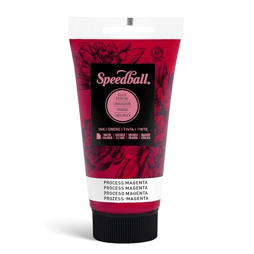 Speedball Water-Soluble Block Printing Ink, Process Magenta, 2-1/2 Ounces - color: Process Magenta, size: 2.5 fl oz
