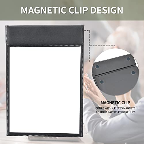 Leather Clipboard, Black Clipboards A4 Letter Size Clip Board for Nurses, GORESE Clip Board for Classroom, Smooth Writing Low Magnetic Profile Clip Boards for Kids Women Office Work 9" x 12.5" - style: A4-Black-A042
