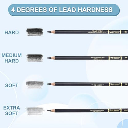 PATIKIL 24Pcs Drawing Pencils for Sketching, Medium Hard Refill Sketch Pencils for Drawing, Graphite Art Pencil Set Professional Resistant Lead for Painting Shading Artist Office Supplies - size: Medium Hard