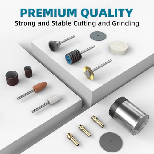 302PCS Rotary Tool Accessories Kit, 1/8-Inch Diameter Shanks Universal Fitment, Rotary Tool Bits for Cutting, Sanding, Grinding, Carving, Polishing, Drilling and Engraving