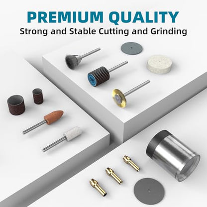 302PCS Rotary Tool Accessories Kit, 1/8-Inch Diameter Shanks Universal Fitment, Rotary Tool Bits for Cutting, Sanding, Grinding, Carving, Polishing, Drilling and Engraving