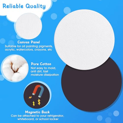 Engrowtic 60 Pcs Mini Magnetic Canvas Panel Boards Magnetic Painting Canvas Panel Various Size for Painting Fridge Locker Art Crafts DIY(Classic) - style: Classic