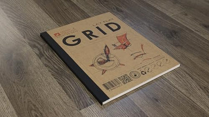 Design Ideation Lay Flat Grid PAD. Removable Sheet. Premium Paper. Smart-Bind Reinforced Lay Flat Binding. Orange Grid. (8.5" X 11") LF-2550-LS (1 Book) - color: Orange Grid