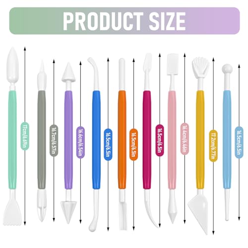 Clay Tools 18PCS Air Dry Clay Double-Ended Tool Kit Plastic Clay Sculpting Tools Set for DIY Pottery, Modeling Molding Polymer Clay