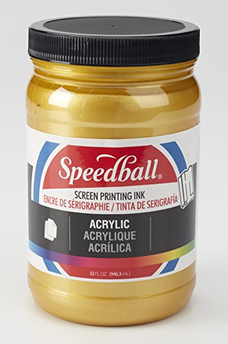 Speedball 004648 Acrylic Screen Printing Ink, 32 fl. oz, Gold - color: Gold