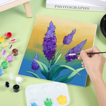8 Pack Paint and Sip Kit for Adults, Flower Theme Pre Drawn Canvas to Paint Stretched Outline Canvas Art Painting Set Lady Night Party Favor Supplies Gift(8x10) - size: 8x10, style: Floral, without Frame