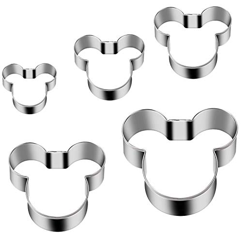 Mouse Cookie Cutter Sandwich Cutters for Kids DIY Lunchbox Bento Box Fruit Cutters Vegetable Cutters for Children Boys Girls, Pack of 5 - style: A-Mickey
