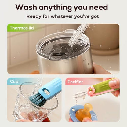 3 in 1 Cup Lid Cleaning Brush, 2026 New Multifunctional Bottle Brush Cleaner, Bottle and Straw Brush Cleaning Set, Crevice Cleaning Brush Tools for Gap Tight Spaces, Home Kitchen Gadgets (2PC A) - color: 2pc a
