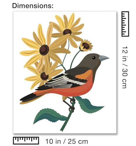 CraftLab Painting Kit - Acrylic Paint by Numbers, Brushes, Canvas, Oriole & Black Eyed Susans - color: Oriole & Black Eyed Susans