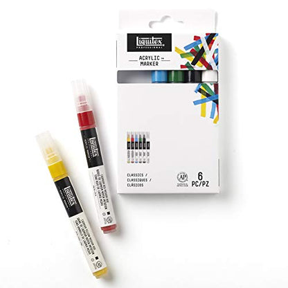 Liquitex Professional Paint Marker Set, 6 Piece, Classics - style: Classics Fine 6 Set