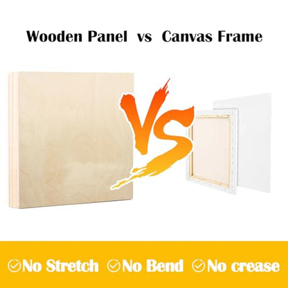 2 Pack Unfinished Wooden Canvas Panels, 40x40 Gallery Birch Wood Panels Kit, 1 1/2" Deep Art Cradle Boards for Acrylic Painting, Pouring and Burning - size: 40*40 2 Pack