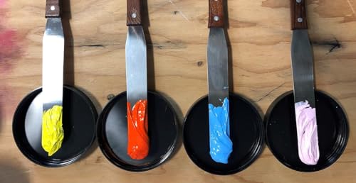 Ecotex® 12" Stainless Steel Spatula (2 Pack) - Smooth and Ergonomic Wooden Handle, Screen Printing Supplies - size: 2 Pack