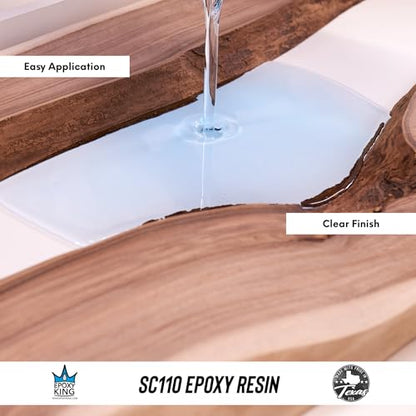 Epoxy Resin Kit with Hardener - Crystal Clear, Self-Leveling, UV-Resistant, Non-Toxic Formula - High Gloss Finish for Table Tops, River Tables, Wood, Art, Crafts, Marine and DIY Projects – 2:1 Ratio - size: 15 Gallon Kit