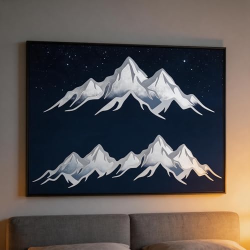 TIAMECH A4 Reusable Minimalist Mountain Stencil for Painting | Snowy Mountain Peak Layering Template, DIY Wall Art, Wood Furniture, Scrapbook & Crafts (8.3x11.7inch) - style: Minimalist Mountain