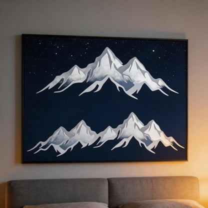 TIAMECH A4 Reusable Minimalist Mountain Stencil for Painting | Snowy Mountain Peak Layering Template, DIY Wall Art, Wood Furniture, Scrapbook & Crafts (8.3x11.7inch) - style: Minimalist Mountain