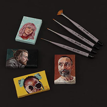 Creative Mark 30 Piece Micro Detail Paint Brush Set, Mini Paintbrushes for Acrylic, Watercolor, Oil, Face, Nail, Scale Model Painting & Line Drawing, Vegan Leather Case Included - size: Complete Set (30 Piece)