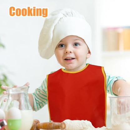 Kids Art Smock Sleeveless Painting Apron 3-8 Years | 3 Deep Pockets, Washable Waterproof Coverall for Painting, Crafts, Messy Play - Ideal for Boys Girls Classroom & Home - color: Rose Red, Red, Blue, Yellow