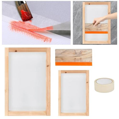 4X Screen Printing Kit Screen Printing Toolkit Easy to Use Silkscreen Printing Machine for T-Shirt Tablecloth Beginners