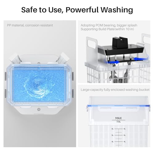 ELEGOO Mercury Plus V3.0 Wash and Cure Station, 7.5 L Large Capacity, Compatible with Mars Saturn Photon Halot MSLA LCD DLP 3D Printers, Washing Size of 9.05"×5.31”×10.24“ - style: Mercury Plus V3.0-XL