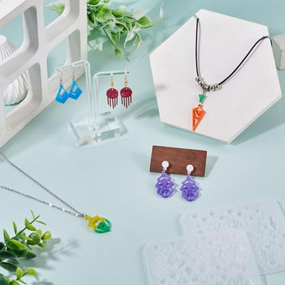 2Pcs Pendants Silicone Molds Resin Casting Molds Assorted Shape Geometry DIY Jewelry Making Charms Pendants Handmade Crafts Making Tool Valentine Anniversary Holiday Jewelry Gift Supplies