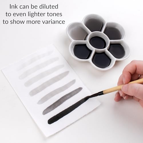 Yasutomo Bokuju Liquid Ink - 12oz Sumi Ink for Calligraphy and Artwork - Black Drawing Ink for use with Japanese Ink Brushes and Dip Pens