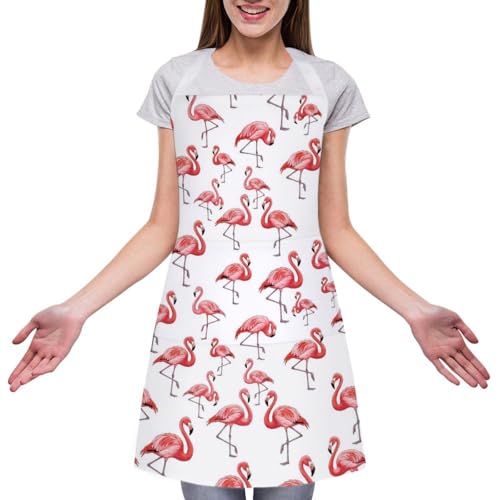 Cooking Apron for Adults with Pockets, Waterproof Oil Resistant Bib for Kitchen Restaurant BBQ Baking - color: Style (329)