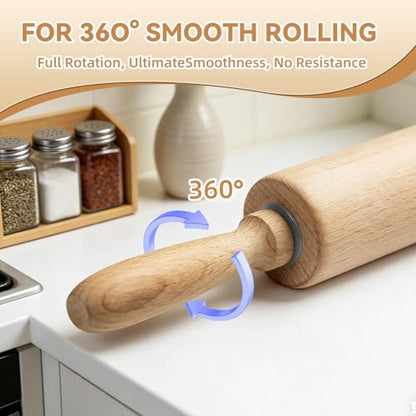 Professional Clay Rolling Pin, 17 Inch Non-Stick Clay Roller for Pottery and Slab Making –Duty Pottery Tool with Ergonomic Handles, Essential for Art Studios - color: Clay RollingPin-01