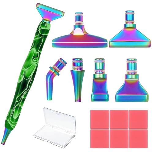 Diamond Painting Pens, “Classic Wax Stylus” Diamond Art Pen, Gem Painting Tools Accessories, Gem Art Pen with Metal Tips for 5D Craft Nail - color: Colorful 8