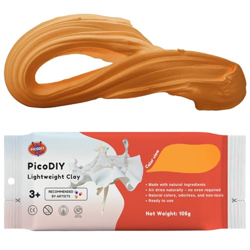 Lightweight Clay - Air Dry Clay, Ultra Light & Soft, Safe & Non-Toxic, Moldable & Flexible, DIY Modeling Clay for Anime Figures, Sculpting, Molding, Creative Art Crafts - color: Orange