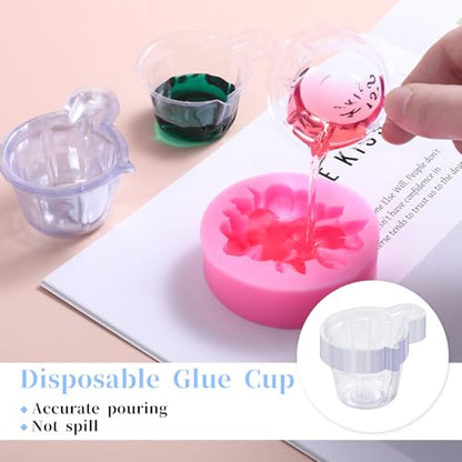 150Pcs 40ml Disposable Plastic Resin Mixing Cups Multipurpose Dispensing Cup for Mixing Paint, Stain, Epoxy, Resin (Clear)