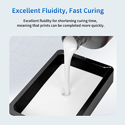 ANYCUBIC 3D Printer Resin, 405nm SLA UV-Curing Resin with High Precision and Quick Curing & Excellent Fluidity for LCD 3D Printing (White+White, 2kg) - color: White, size: 2kg