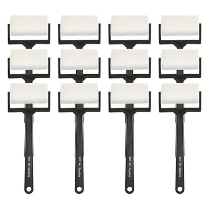 XDT 2.5Inch Foam Roller & Sponge Roller Set – 12 Pack Multi-Purpose Paint Rollers for Painting, Staining & Crafting Art Supplies, Mini Paint Roller for Young Artists - size: Foam Roller 2.5 Inch