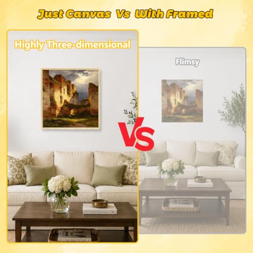 3 Pack Floater Frame Canvas with 8x8, 10x10, 12x12 Canvas – Gallery Wrapped Canvas Set with Cotton-Linen Blend (400 GSM), 15 oz Acid-Free, Warp Resistant, Ready to Hang for Oil & Acrylic - size: 3pk-3Size Canvas
